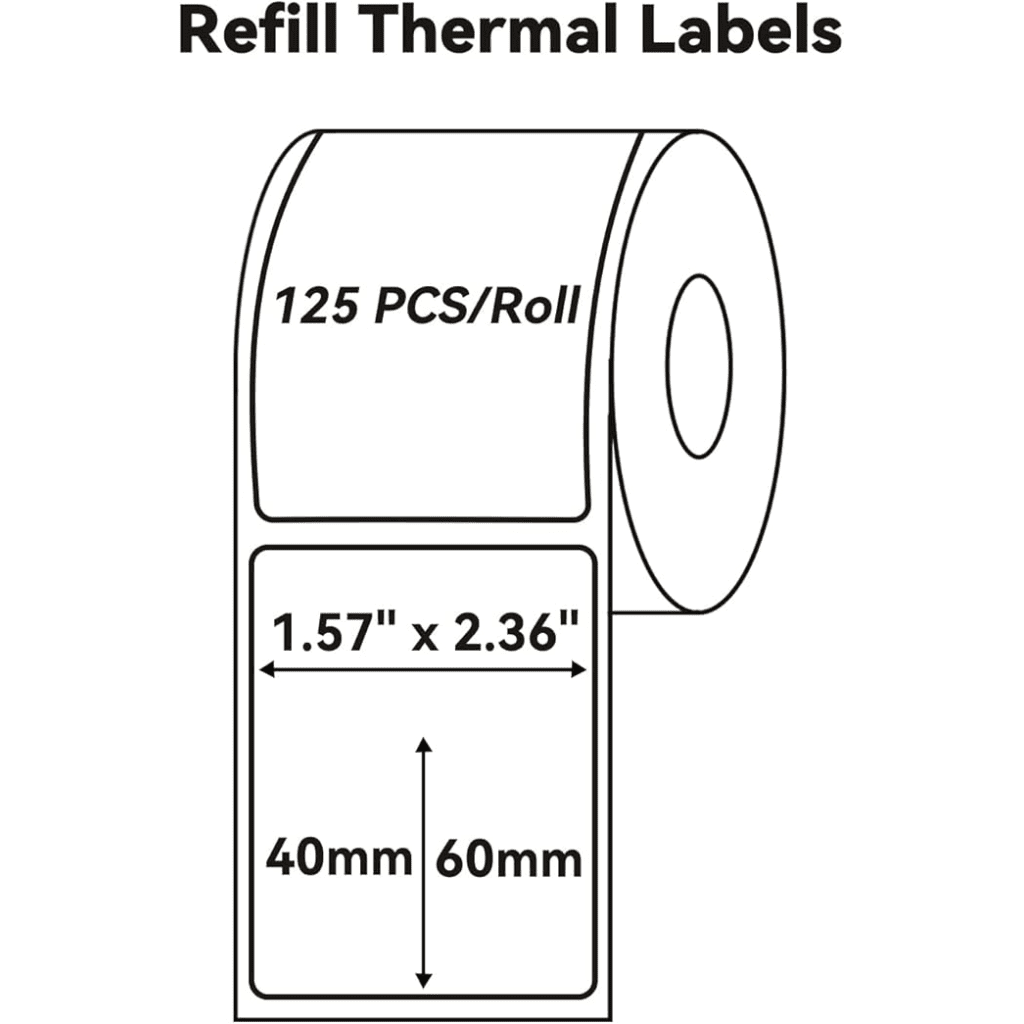 NIIMBOT T40 Etiket 40mm x 60mm 125 adet Şeffaf (B1B21SB3S)(1923)