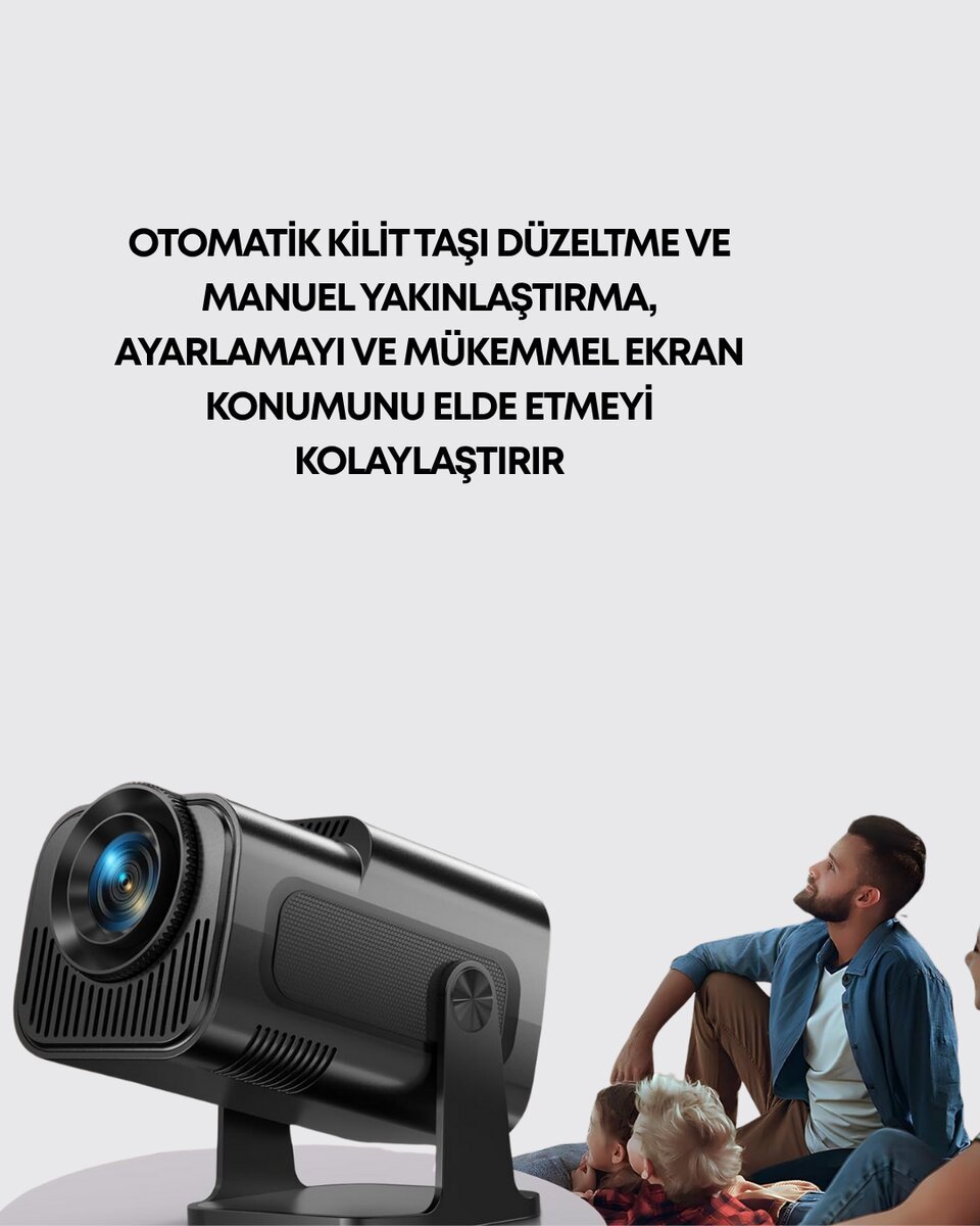 Otomatik Dikey Düzeltmeli ve Manuel Zoom Fonksiyonlu Akıllı Projektör