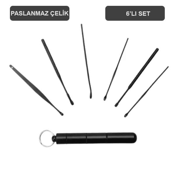 EZERE 6 Parça Spiral Kulak Temizleme Seti- Paslanmaz Çelik Temizleme Seti-(5775)