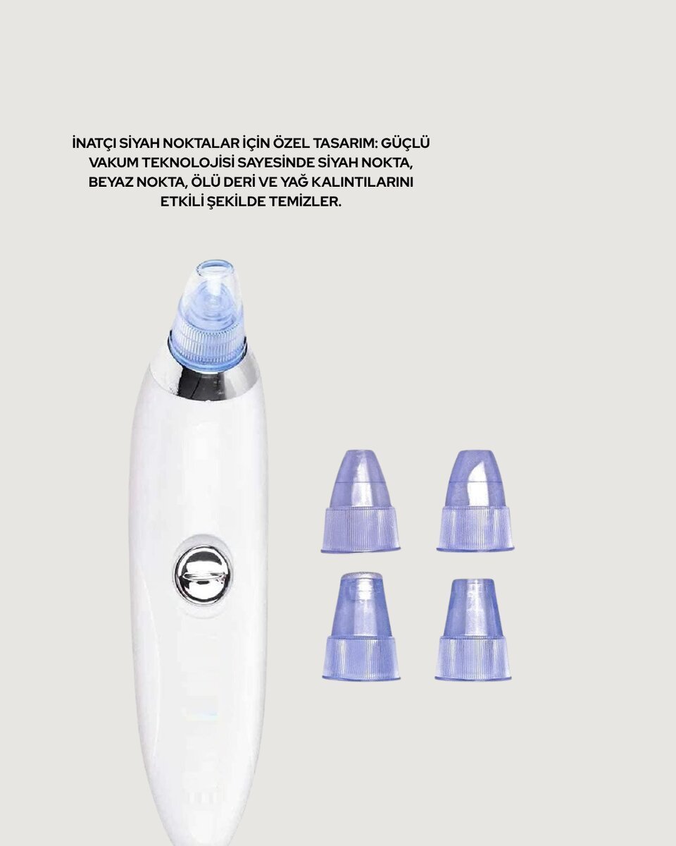 Vakum Teknolojili Siyah Nokta Temizleyici Cihaz – 4 Farklı Başlık ve Derinlemesine Gözenek Temizliği