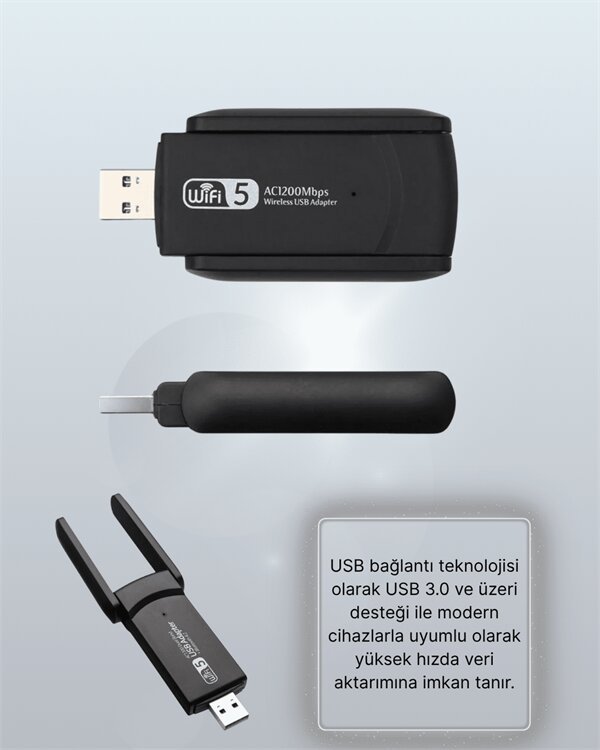 USB WiFi Adaptör – 1200 Mbps Hız
