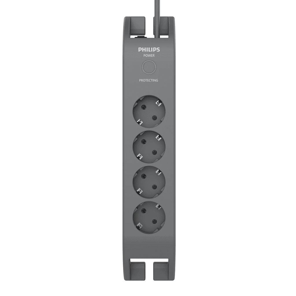 PHILIPS SPN3140A/62 4 Soket Akım Korumalı Priz 900 Joules 2Mt Kablo (Gri)(1923)