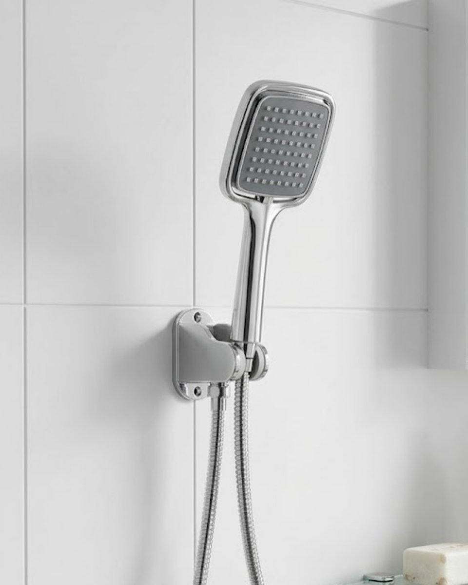 Siyah Duş Seti El Duşu Başlığı Spiral Hortum ve Duvar Askısı Banyo Duş Seti