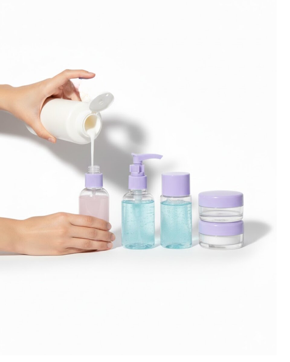 Seyahat İçin 5’li Şeffaf Kozmetik Şişe Seti 30 ml