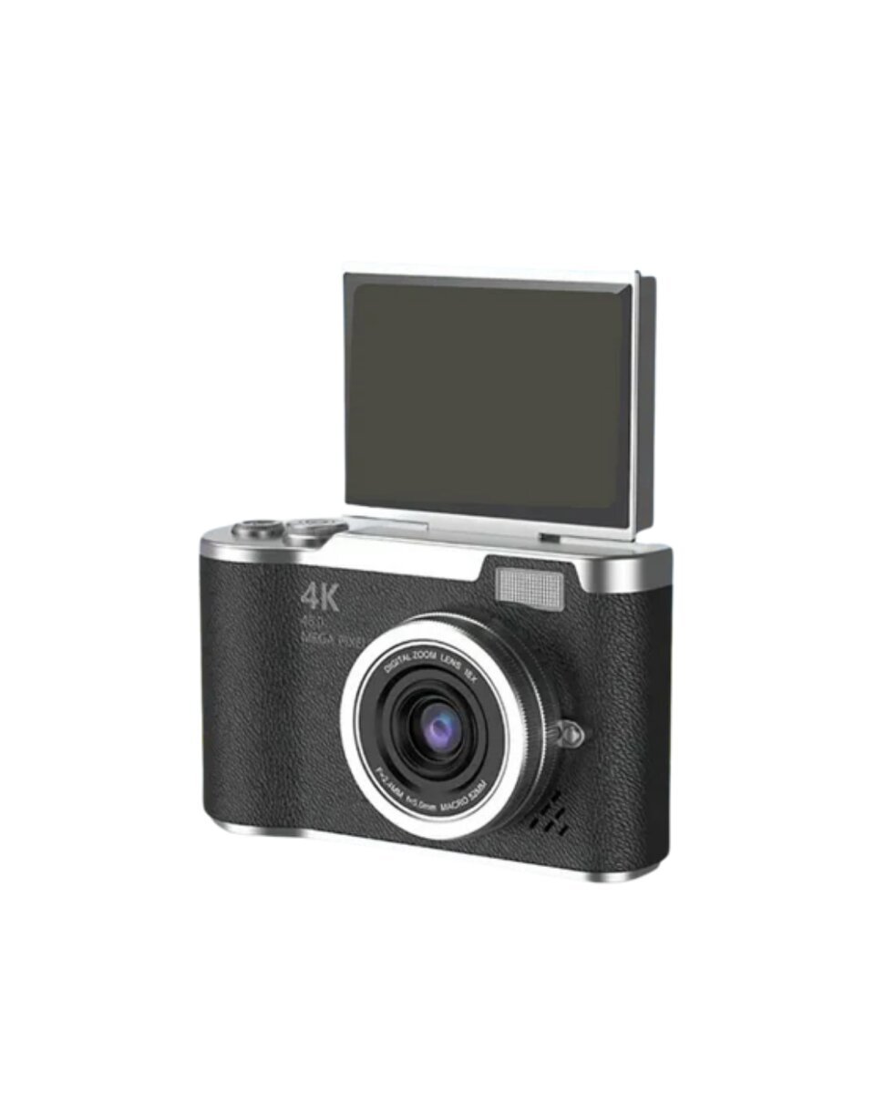 48 MP Kompakt Dijital Kamera 4K Video 8X Zoom ve Flip Ekran Selfie Vlog Uyumlu