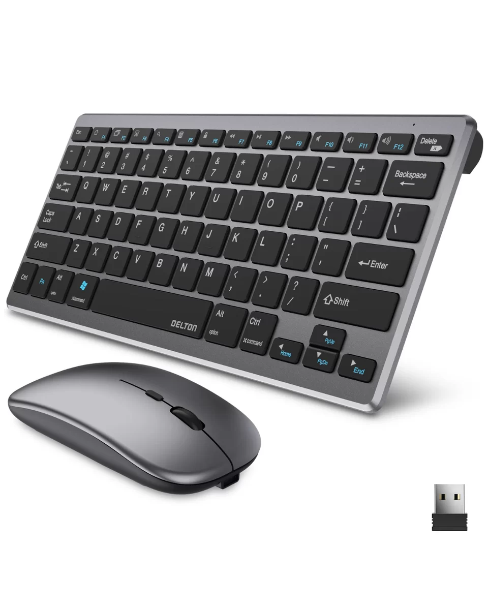 Bluetooth ve 2.4G Destekli Kablosuz Klavye Mouse Seti Şarj Edilebilir