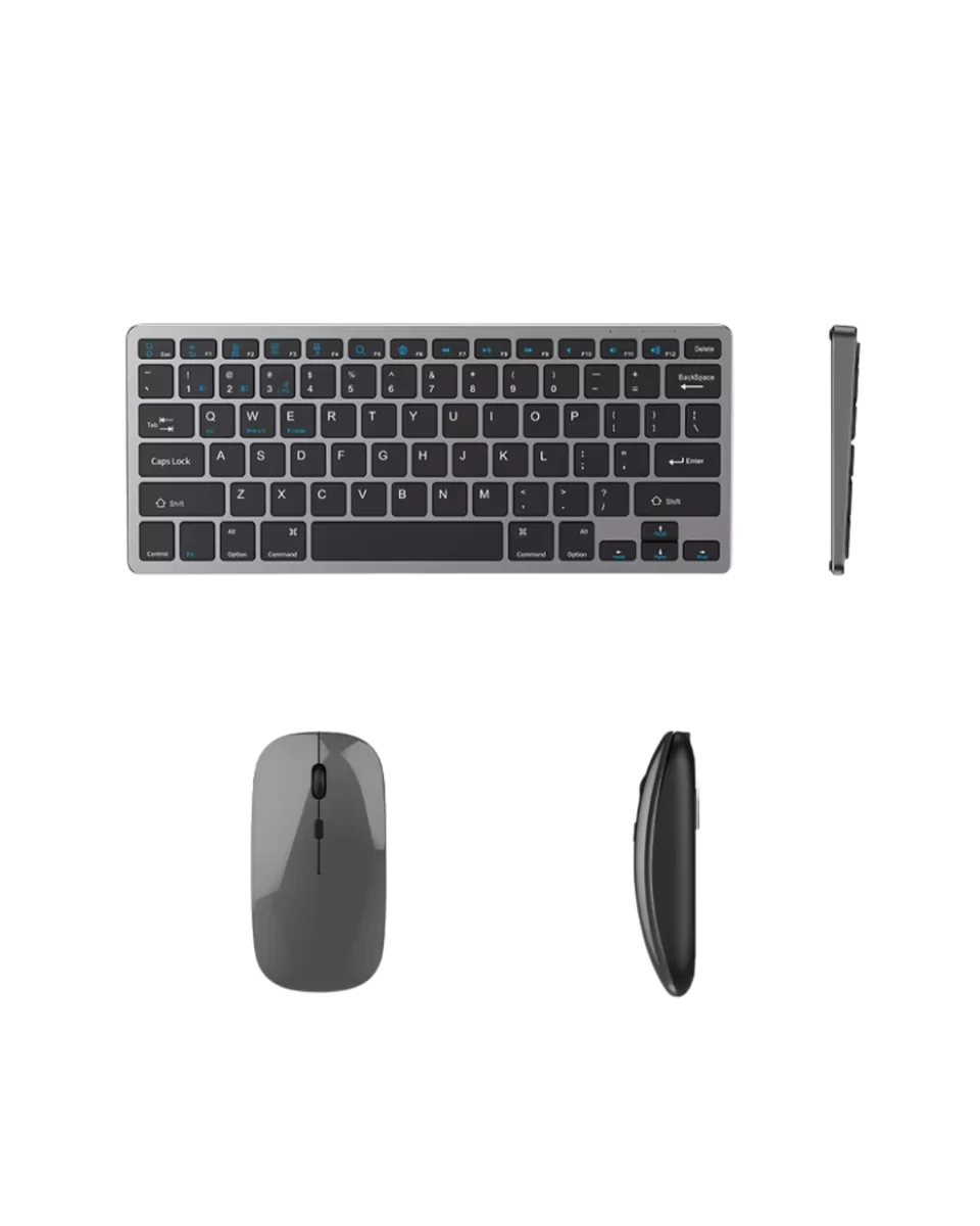 Bluetooth ve 2.4G Destekli Kablosuz Klavye Mouse Seti Şarj Edilebilir
