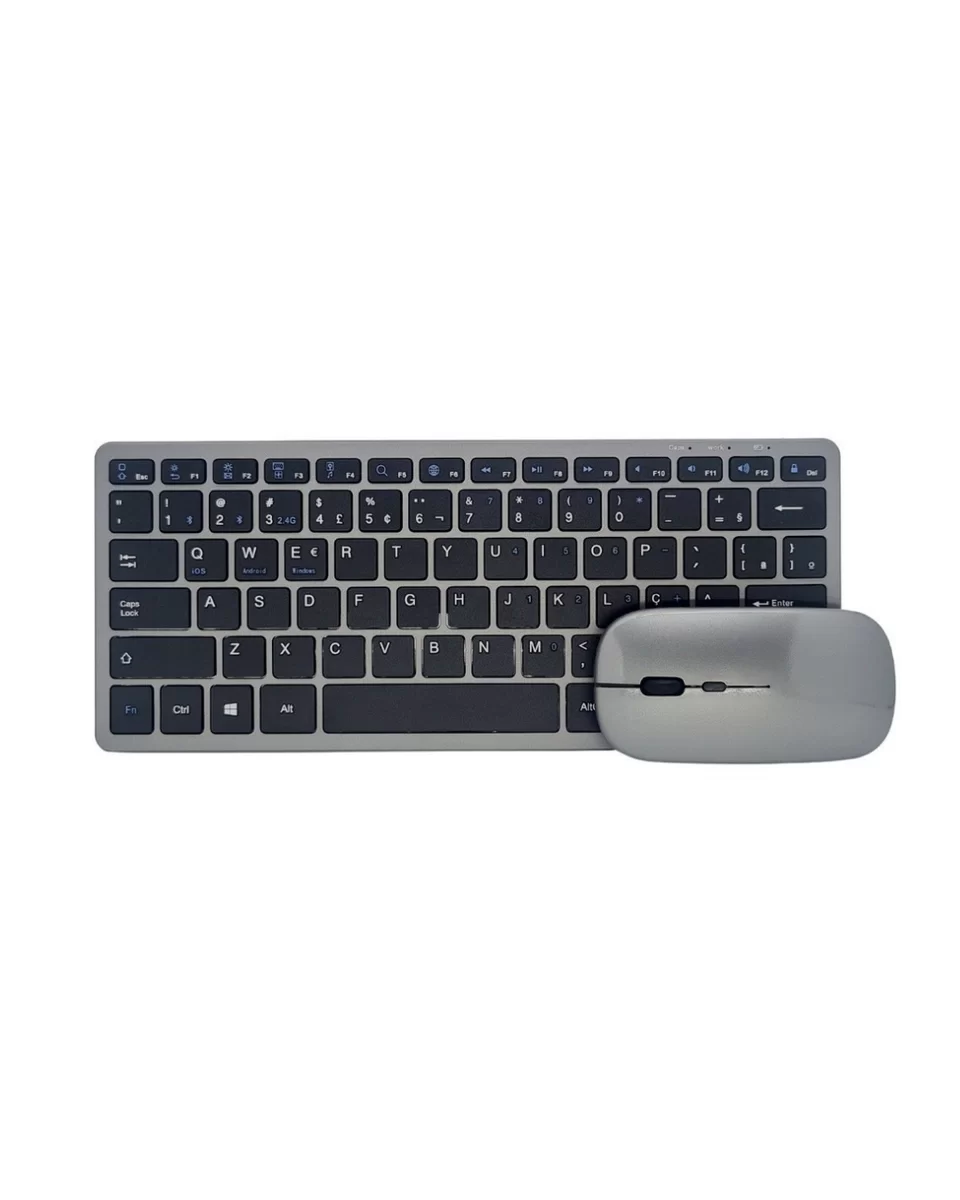 Bluetooth ve 2.4G Destekli Kablosuz Klavye Mouse Seti Şarj Edilebilir
