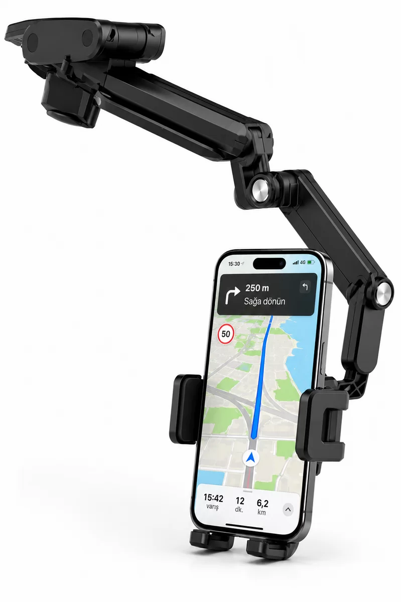 Araç Dikiz Aynası Telefon Tutucu Ayarlanabilir Katlanabilir Navigasyon Telefon Standı