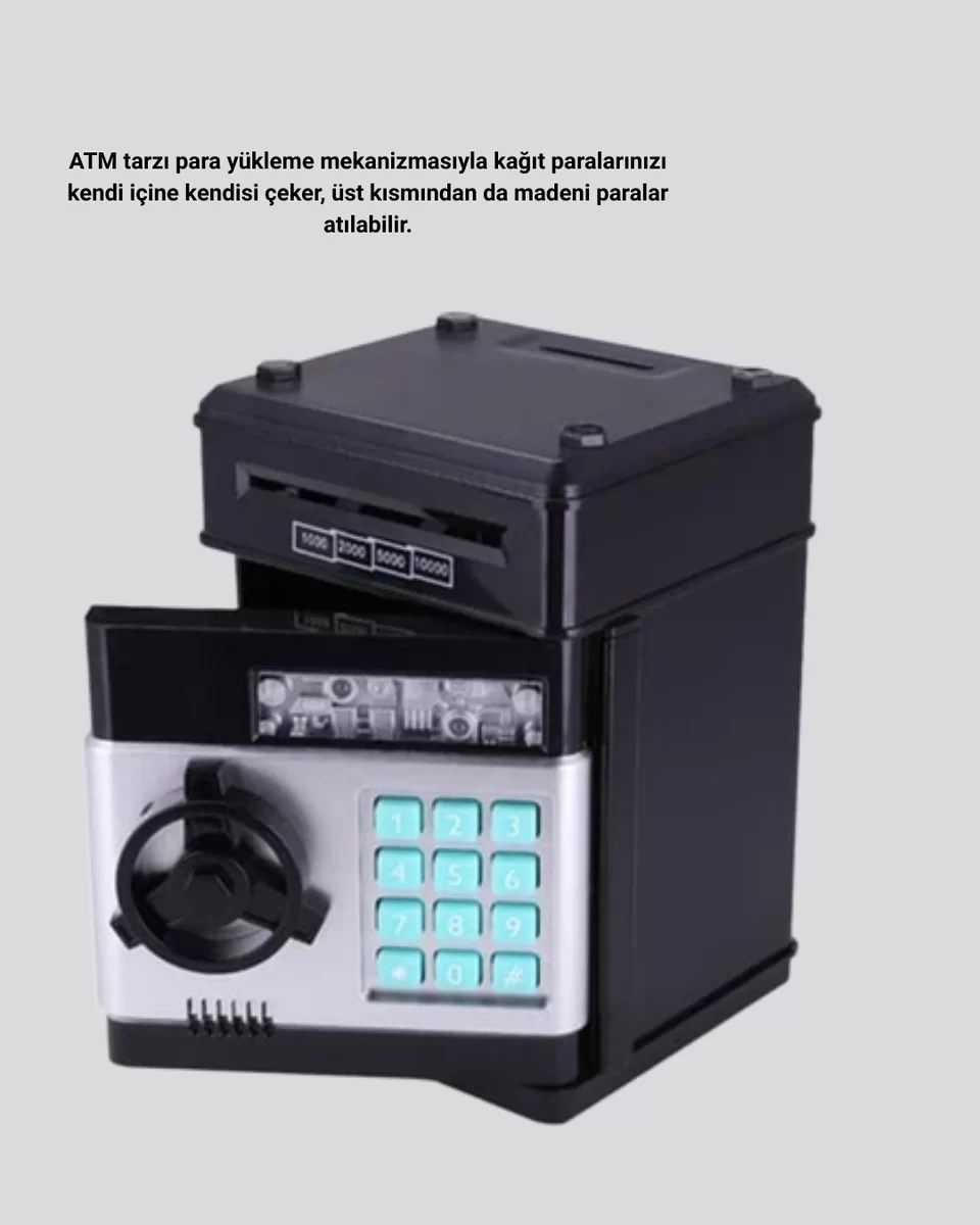 Işıklı Sesli Şifreli ATM Görünümlü Kasa Kumbara