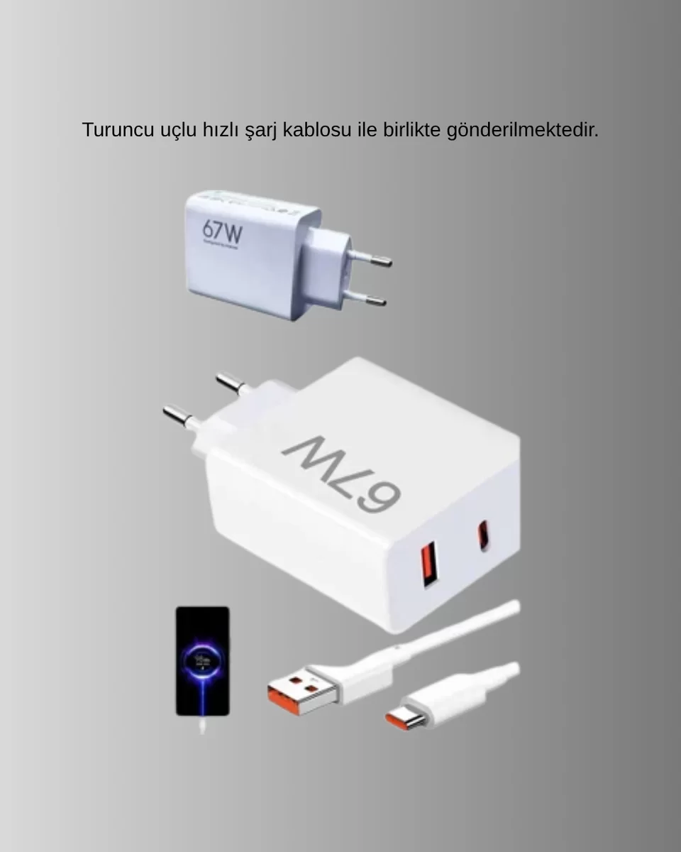 67W Type-C Turbo Şarj Cihazı – Aşırı Akım ve Isı Koruması Seyahat Uyumlu Yeni Nesil