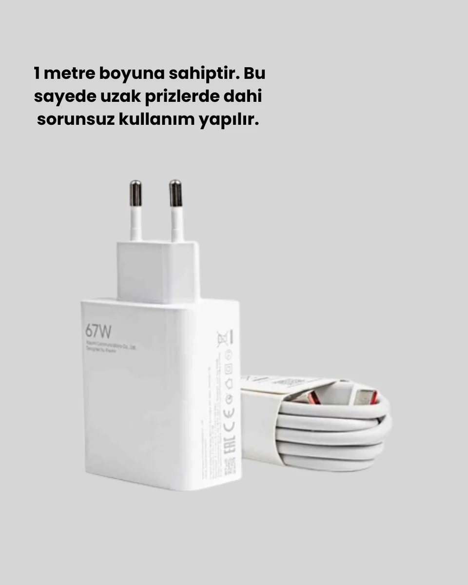 67 Watt Type C Hızlı Şarj Başlık Xiaomi Black Shark Uyumlu Yeni Nesil