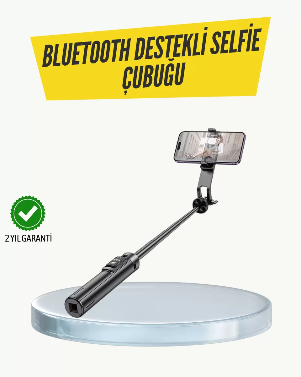 Bluetooth Selfie Çubuğu – Katlanabilir Uzaktan Kumandalı