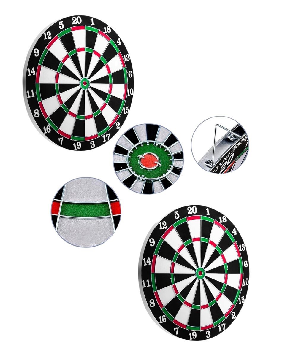 Kaliteli Ahşap Dart Tahtası 12 İnç 4 Adet Metal İğne Uçlu Ok